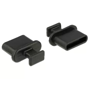 DeLOCK 64013 USB Type-C ligzdas aizsargvāciņš, melns, 10 gab.