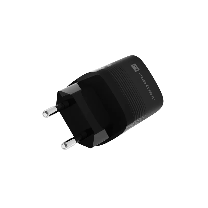 NATEC vadu mobilās ierīces lādētājs NUC-2141, 30W, USB-C PD 3.0 + USB-A QC 3.0, 110–240V, melns