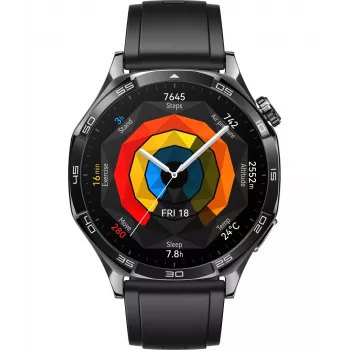 Huawei WATCH GT 5 46mm Vili-B19F Viedpulkstenis | Iebūvēts GPS | AMOLED 1.43 collu ekrāns | Melns