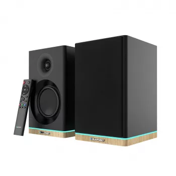Plauktas skaļruņi Teac BS-60BK LED Melns — Bluetooth, 2×90W, RCA, USB, Optical, Bass‑Reflex, Tālvadība