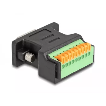 DeLOCK D-Sub 9 vīrišķais uz spaiļu bloka adapteris ar spiedpogu
