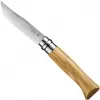 Saliekamais kabatas nazis Opinel No. 08 ar olīvkoka rokturi, nerūsējošā tērauda asmens, modelis 002020