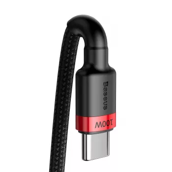 Baseus Cafule PD2.0 100W ātrās uzlādes USB Type-C kabelis (20V 5A) 2m Sarkans+Melns