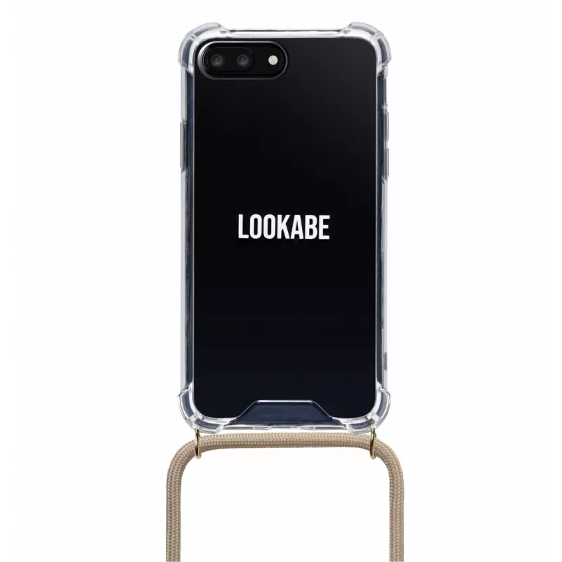 Kakla maciņš Lookabe loo007 zelta nude iPhone 7/8 Plus — nēsājams telefona maciņš ar siksnu