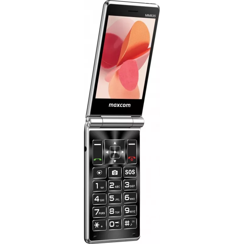 MAXCOM Flip Phone MM 835L 4G divas SIM melns