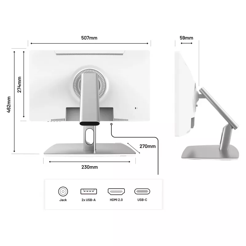 JAPANNEXT JN-IPS2152FHDR-C65W-FLD-T 21,5 inch (54,6 cm) FHD skārienjūtīgais monitors, IPS panelis, 8 ms, 75 Hz, AMD FreeSync, HDMI, USB-C 65W