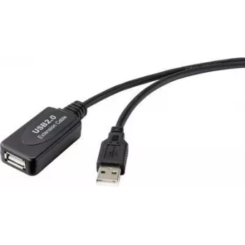 Renkforce RF-4535084 USB kabelis 10 m USB 2.0 USB A Melns (RF-4535084)