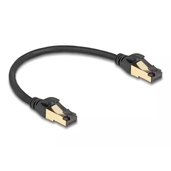 DeLOCK RJ45 Cat.6A vīriešu-vīriešu S/FTP tīkla kabelis 0.3m Melns