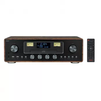 Mikro hi-fi sistēma AKAI AM-100 RHAPSODY — kompakts audio mini komplekts ar integrētu pastiprinātāju un CD/USB atskaņošanu