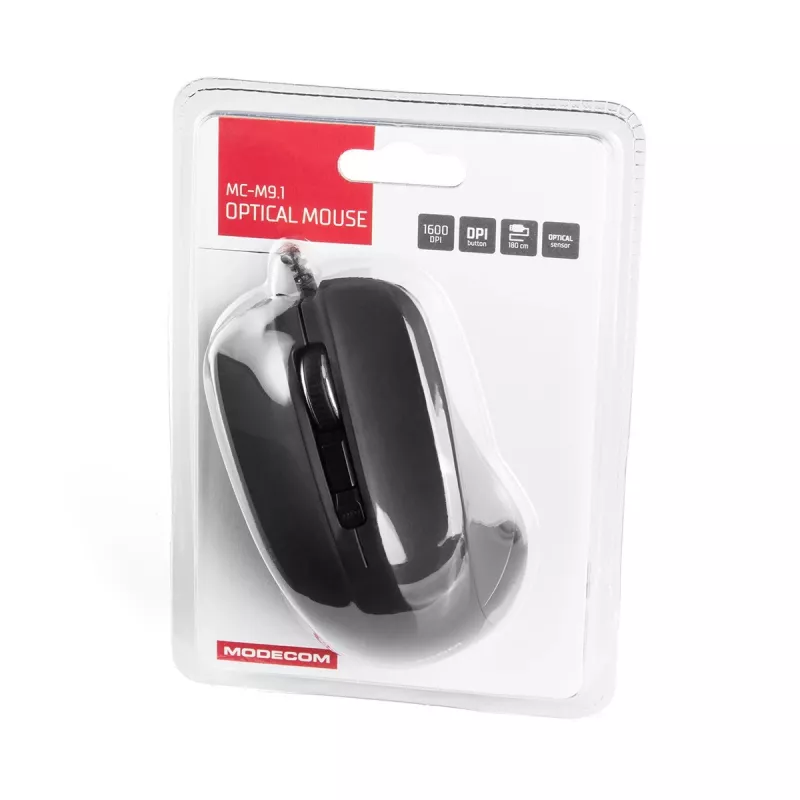 Modecom MC-M9.1 optiskā pele, USB Type-A, labā roka, melna