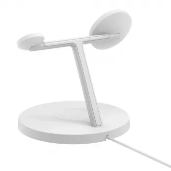 Belkin BoostCharge Pro 3-in-1 bezvadu lādētājs austiņām, viedtālrunim un viedpulkstenim, balts