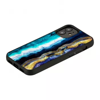 Aizsargmaciņš iKins Apple iPhone 12 mini — purpura ahāta raksts
