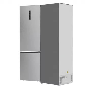 Ledusskapis ar saldētavu Gorenje NRB620E61X4WFE, brīvi stāvošs, nerūsējošais tērauds, kopējā ietilpība 413 L, saldētava apakšā 130 L, NoFrost, LED displejs