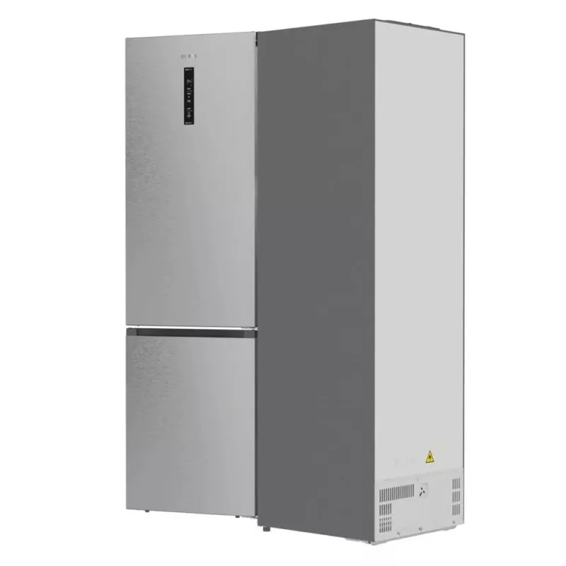 Ledusskapis ar saldētavu Gorenje NRB620E61X4WFE, brīvi stāvošs, nerūsējošais tērauds, kopējā ietilpība 413 L, saldētava apakšā 130 L, NoFrost, LED displejs