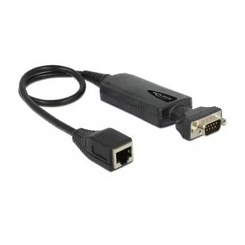 Delock 62976 Ethernet uz RS-232 sērijas pārveidotājs, 10/100 Mbps, RJ45 uz DB9 vītišķis