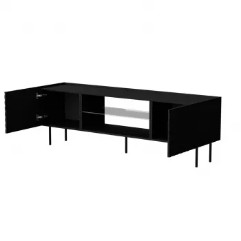 TV skapis LUCCA 180x40x59 cm melns, skaidu plātnes virsma, melns rāmis