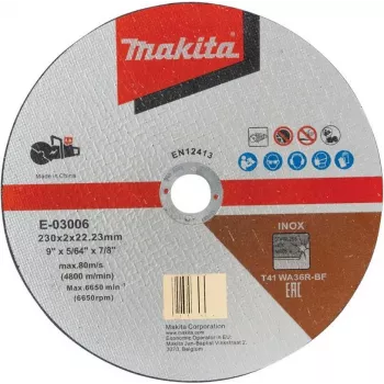 Makita griešanas disks nerūsējošajam tēraudam 230 mm, grauds WA36R