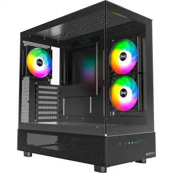 Montech XR Midi-Tower, rūdīts stikls - melns