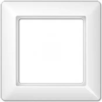 JUNG AS 581 BF WW rāmja plāksne kontaktligzdai — balta, termoplasts, 80.5×80.5 mm