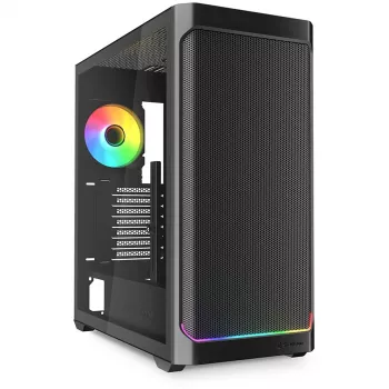 PC korpuss Sharkoon AK4W RGB Strip Midi Tower Melns
