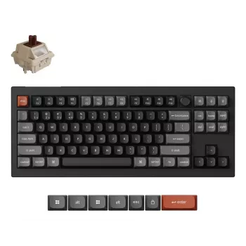 Mehāniskā tastatūra Keychron V3 Ultra 8K — Vadu & Bluetooth, QWERTY, RGB, Melna