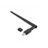 Lanberg NC-1200-WIE AC1200 USB 3.0 WiFi adapteris diviem frekvencēm, 1 ārējā + 1 iekšējā antena, melns