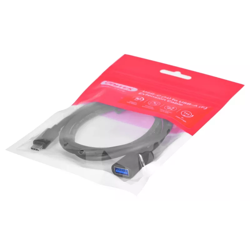 Kabeļa adapteris Unitek (C476BK-1M) USB-C (vīriešu) - USB-A (sieviešu) 10Gbps 60 W