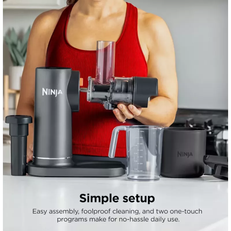 NINJA Cold Press sulu spiede | Neverclog JC151EU | Aukstās preses tips | Pelēka | 150 W | 1 ātrums