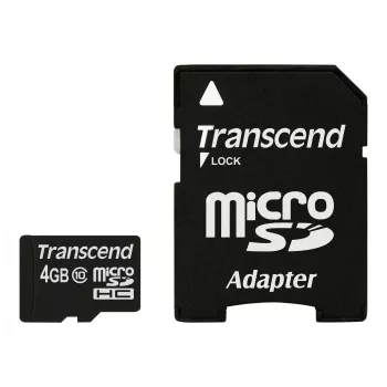 Atmiņas karte Transcend 4GB MicroSDHC Class 10 ar adapteri