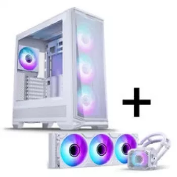 PHANTEKS Eclipse G400A datora korpuss + Glacier M25 Gen2 šķidruma dzesēšana - Balts