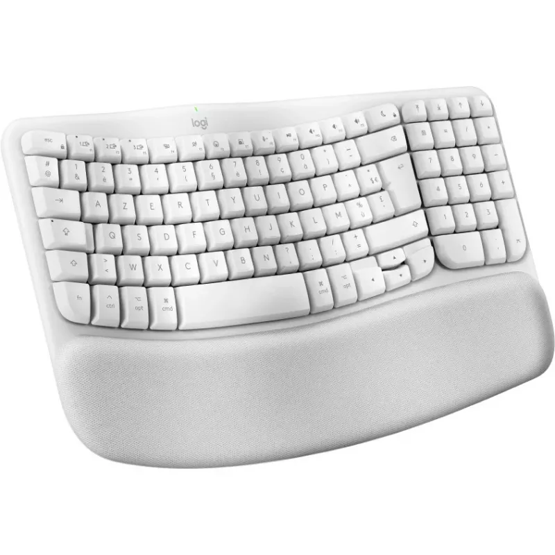 Logitech Ergo Series Wave Keys for Mac - Bezvadu tastatūra - Bluetooth LE - AZERTY - Franču - Off-White (920-012406)