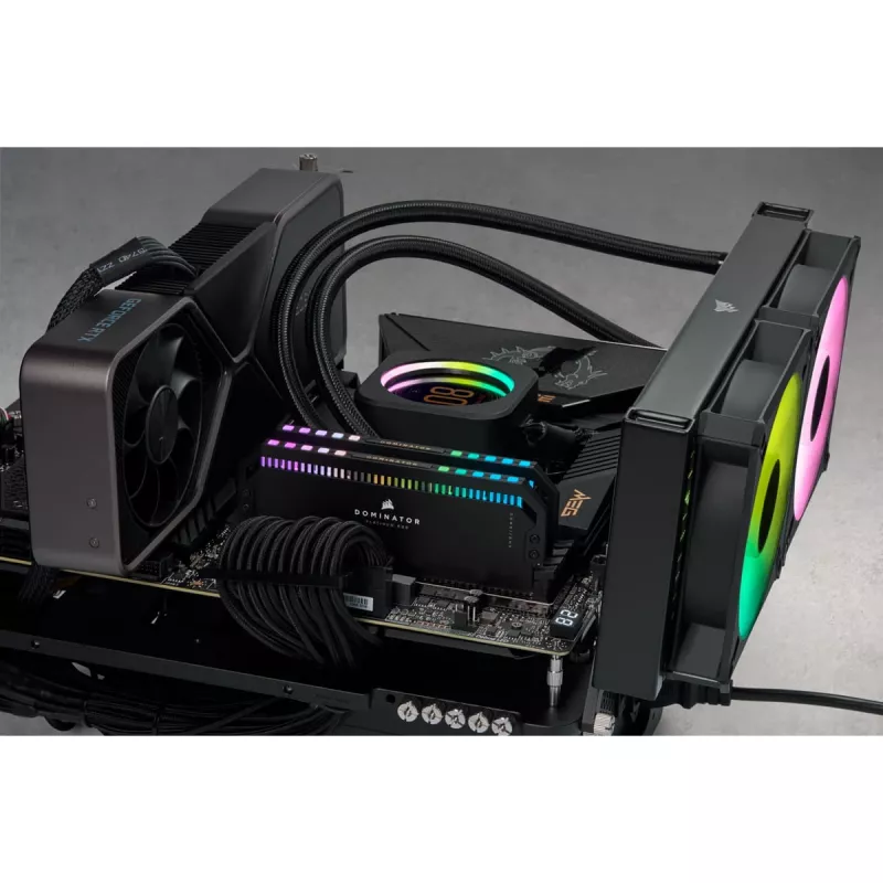 Corsair Dominator Platinum 64 GB (2x 32 GB) DDR5-6400 Dual-Kit, melna, CMT64GX5M2B6400C32, Intel XMP