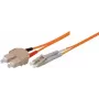 Tecline exertis Connect optiskās šķiedras patch-cable, SC vairākmodu (vīr.) – LC vairākmodu (vīr.), 10 m, 62,5/125 µm, OM1, oranžs (86610)