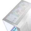 PC korpuss MODECOM Volcano Panorama Midi Tower balts — micro ATX, rūdīts stikls, ARGB, USB-C, atbalsta GPU līdz 400 mm