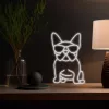 MANTA SNL66WH Franču buldoga LED neon zīme balta