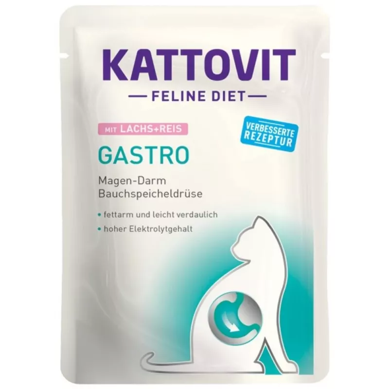 KATTOVIT Feline Diet Gastro mitrā kaķu barība - 12 x 85g