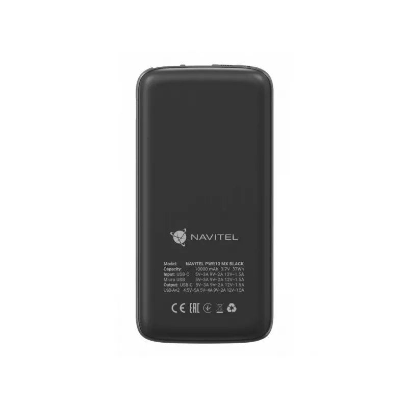Pārnēsājams akumulators Navitel PWR10 MX MELNS 10000 mAh