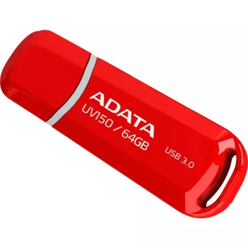 USB zibatmiņa ADATA DashDrive UV150 64 GB, USB Type-A 3.2 Gen 1, sarkana, ar vāciņu