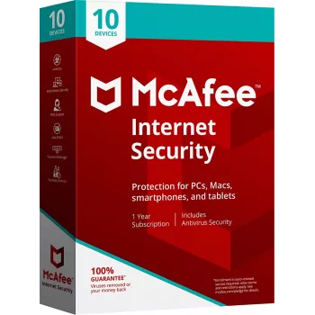 McAfee Internet Security 10 ierīcēm 1 gads