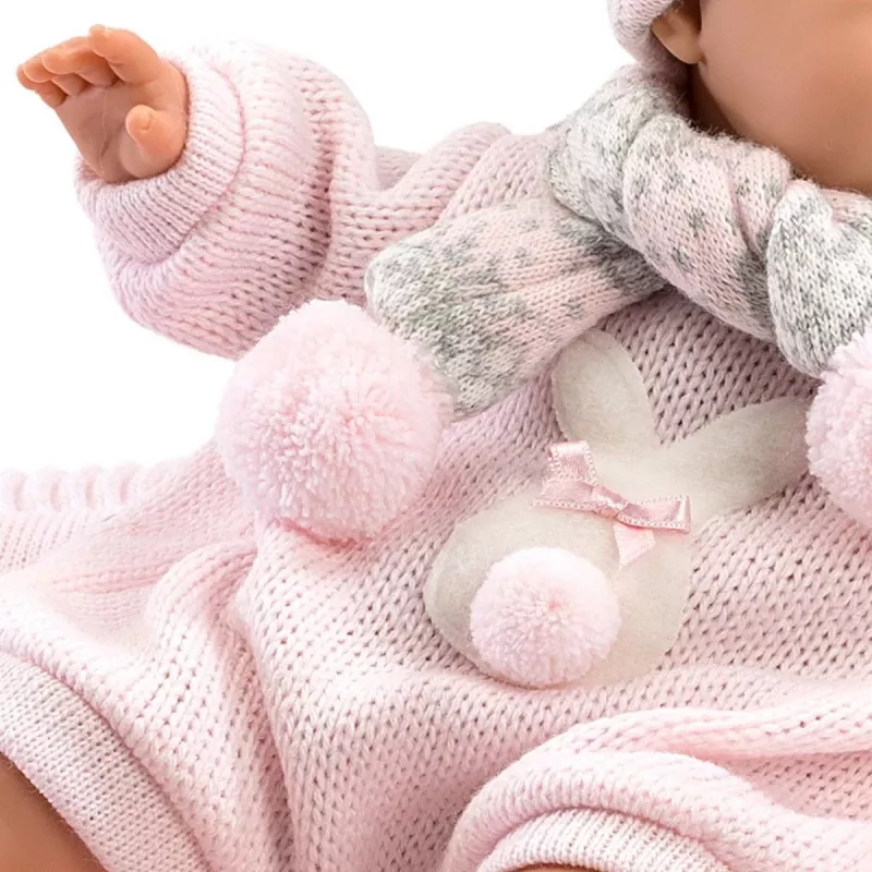 Llorens Raudoša lelle 38938 No rozēm, 38 cm dzīvīga mazuļa lelle