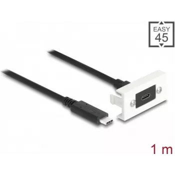 DeLOCK Easy 45 modulis SuperSpeed USB 10 Gbps USB Type-C sievišķais pret vīrišķo 1m