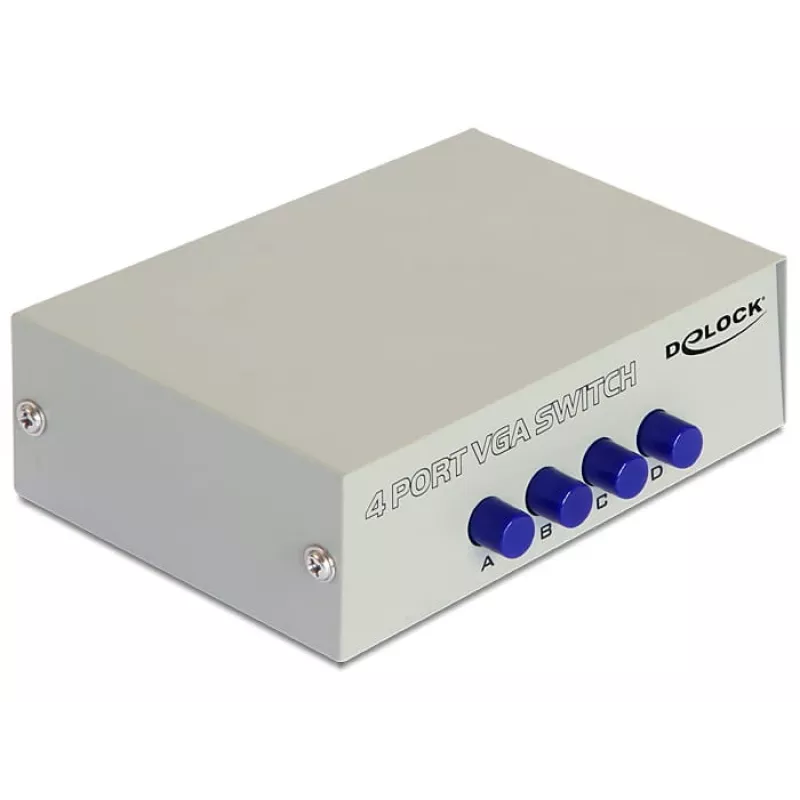 DeLock Switch VGA 4 port manuāls divvirzienu - ekrāna slēdzis - 4 x VGA - Galddatora (87635)