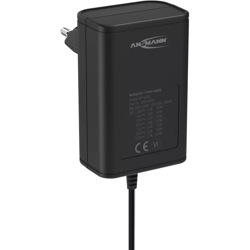 Barošanas adapteris/invertors Ansmann 1201-0023, 12W, 100-240V, melns