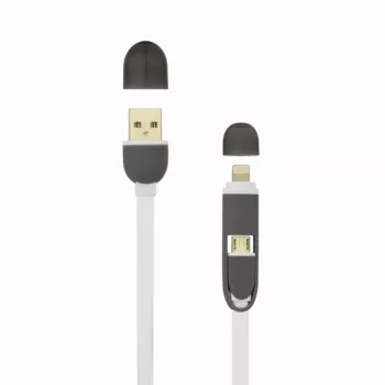 Sbox 2IN1W USB -> Micro USB + iPhone 5 M/M 1m balts