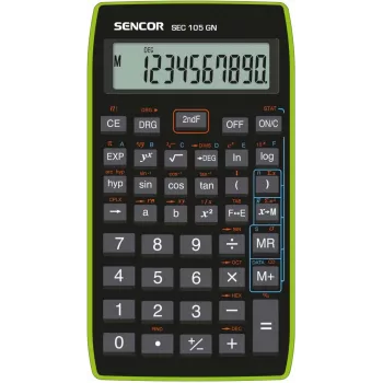 Kalkulators SENCOR SEC 105 GN 10 ciparu LCD portatīvs zaļš