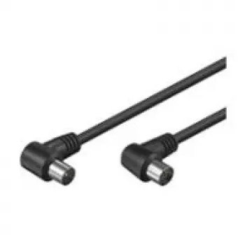 Wentronic Goobay Antenas savienojuma kabelis, melns, 1,5 m - IEC/Coax spraudnis 90° IEC/Koax ligzda 90° (11525)