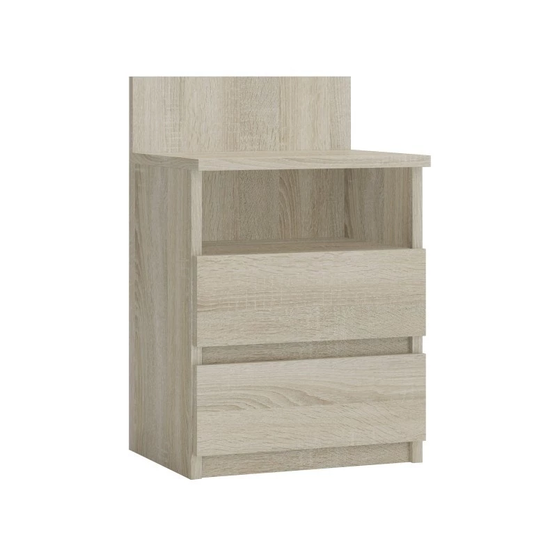 Naktsgaldiņš Topeshop M1 SONOMA MAT, ozola krāsa, 2 atvilktnes, 400×320×590 mm
