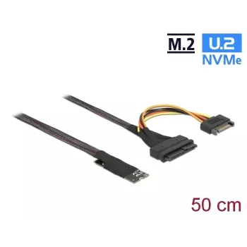 DeLOCK M.2 Key M uz U.2 SFF-8639 NVMe adapteris ar 50 cm kabeli