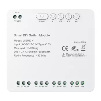 Avatto WSMD-4 32V viedais slēdža modulis — 4 kanālu 32V vadības modulis DIY projektiem