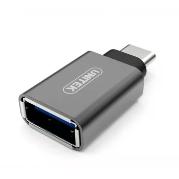 UNITEK Y-A025CGY adapter USB Type-C uz USB Type-A, metāla korpuss